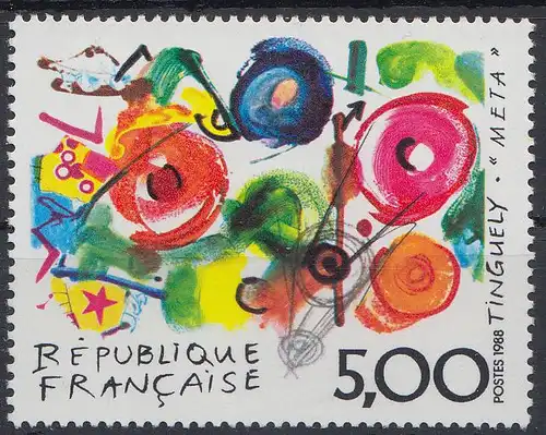 Frankreich Mi.Nr. 2693 Zeitgen. Kunst, Gemälde Métamécanique von Tinguely (5,00)