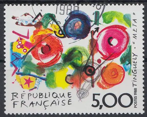Frankreich Mi.Nr. 2693 Zeitgen. Kunst, Gemälde Métamécanique von Tinguely (5,00)