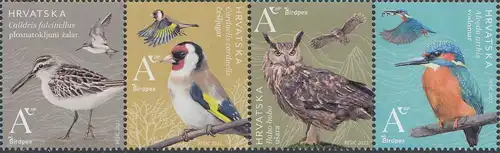 Kroatien Mi.Nr. 1580-1583 Vögel, Birdpex 2022 (Zdr.)