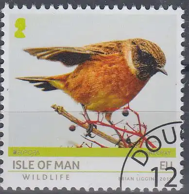 Insel Man MiNr. 2455 Fauna auf Isle of Man, Schwarzkehlchen (Saxicola rubicola)