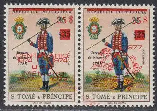 Sao Tomé und Principe Mi.Nr. Zdr.480-81b Militäruniformen m.Aufdruck 