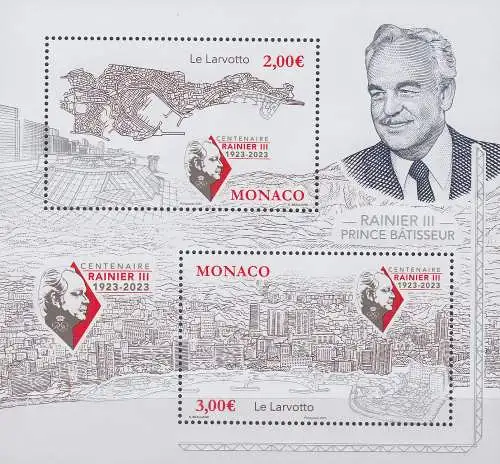Monaco Mi.Nr. Block (noch nicht im Michel), 100. Geb. Rainer III., Larvotto