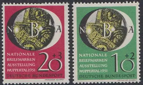 D,Bund Mi.Nr. 141-142 Nat.Briefmarkenausstellg.51 (2 Werte)