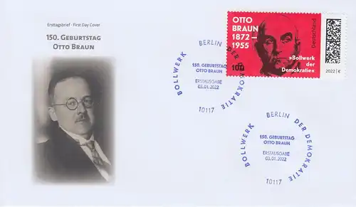D,Bund Mi.Nr. 3660, 150. Geburtstag Otto Braun (100)