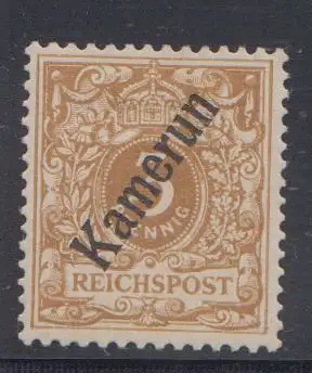 Deutsche Kolonien, Kamerun MiNr 1b, "Krone/Adler", geprüft