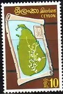 Ceylon Mi.Nr. 394 Karte von Ceylon (10R)