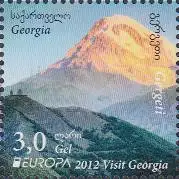 Georgien Mi.Nr. 612 Europa 12, Besuche, Kirche Gergetis Sameba, Qasbegi (3,0)