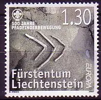 Liechtenstein Mi.Nr. 1436 Europa 07, Pfadfinder, Symbolik Freunde (1,30)