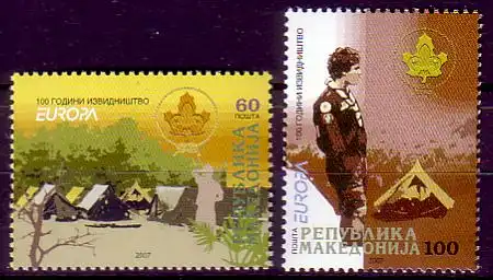 Makedonien Mi.Nr. 430-31 Europa 07, Pfadfinder (2 Werte)