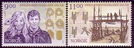 Norwegen Mi.Nr. 1619-20 Europa 07, Pfadfinder (2 Werte)