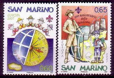 San Marino Mi.Nr. 2299-2300 Europa 07, Pfadfinder (2 Werte)