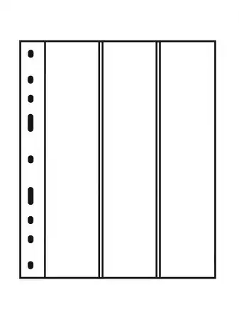 Leuchtturm Kunststoffhüllen OPTIMA 3VC senkrechte Einteilung glasklar 10er Pack.