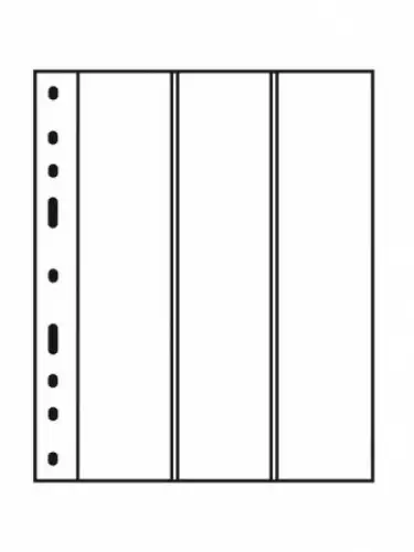 Leuchtturm Kunststoffhüllen OPTIMA 3VC senkrechte Einteilung glasklar 10er Pack.