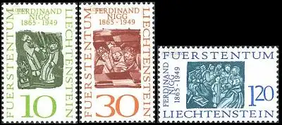 Liechtenstein Mi.Nr. 455-57 Prof. Ferdinand Nigg (3 Werte)