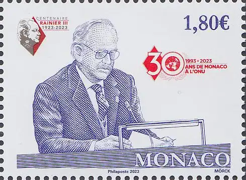 Monaco Mi.Nr. (noch nicht im Michel), 30 Jahre Monco Mitglied der UNO (1,80)