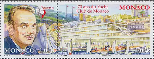 Monaco Mi.Nr. (noch nicht im Michel), 100. Geb. Rainer III., Yacht Club (Zdr)