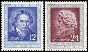 D,DDR Mi.Nr. 300-01 125. Todestag Ludwig van Beethoven (2 Werte)