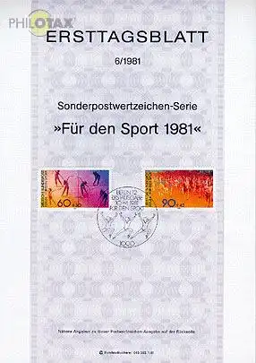 Berlin Mi.Nr. 6/81 Sporthilfe, Volkslauf + Gymnastik (Marken MiNr.645-646)