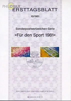 D,Bund Mi.Nr. 10/81 Sporthilfe, Rudern + Segelfliegen (Marken MiNr.1094-1095)