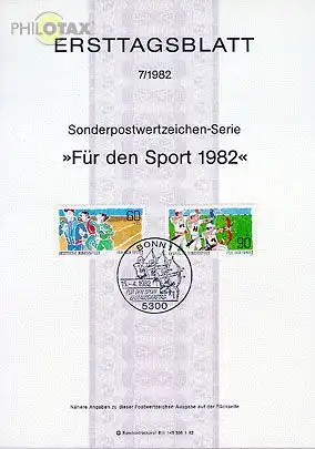D,Bund Mi.Nr. 7/82 Sporthilfe, Dauerlauf, Bogenschießen (Marken MiNr.1127-1128)