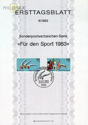 D,Bund Mi.Nr. 6/83 Sporthilfe, Turnfest + Mod. Fünfkampf (Marken MiNr.1172-1173)