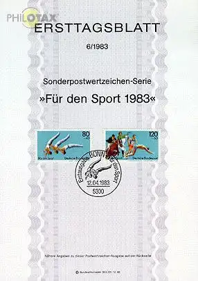 D,Bund Mi.Nr. 6/83 Sporthilfe, Turnfest + Mod. Fünfkampf (Marken MiNr.1172-1173)