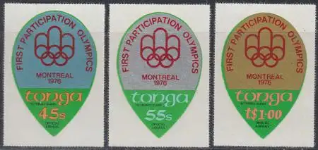 Tonga Mi.Nr. D141-43 Dienstm. Olympia 1976 Montreal (3 Werte)