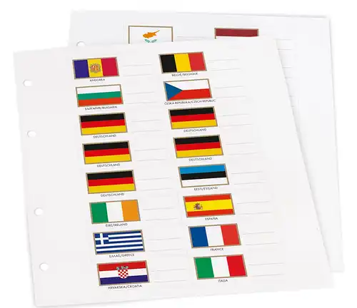NUMIS -  Flaggen-Set für NUMIS Euro-Album: 27 Flaggenschilder für Euroländer