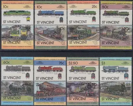 St.Vincent Mi.Nr. 680-95 Lokomotiven (8 Paare)