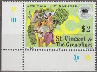 St.Vincent Mi.Nr. 654 Commonwealth-Tag 83, Bananenindustrie (2)