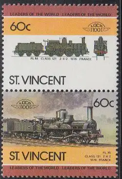 St.Vincent Mi.Nr. Zdr.836-37 Lokomotiven, P.L.M. Class 121 (2 Werte)