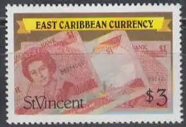 St.Vincent Mi.Nr. 1087A Freim. Ostkaribische Währung, 1 $-Noten (3)