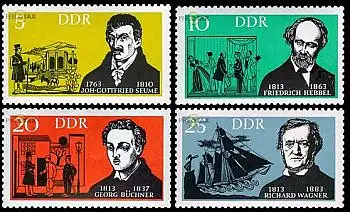D,DDR Mi.Nr. 952-55 Deutsche Künstler (4 Werte)