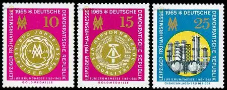D,DDR Mi.Nr. 1090-92 Leipziger Frühjahrsmesse 65 (3 Werte)