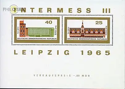 D,DDR Mi.Nr. Block 24 800 Jahre Leipzig (Postpreis -,80)