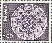 Schweiz Mi.Nr. 1035w Freim. Rosette Kathedrale Lausanne (1F)
