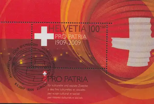 Schweiz Mi.Nr. Block 44 100 Jahre Pro Patria, Berge mit Osterfeuer, Lampion