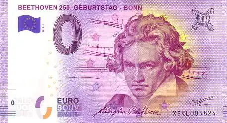 0 - Euro - Souvenir-"Banknote" Beethoven, 250. Geburtstag
