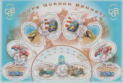 Frankreich MiNr. 3948-3953 Autorennen um den Gordon-Bennett-Pokal (Klbg.)