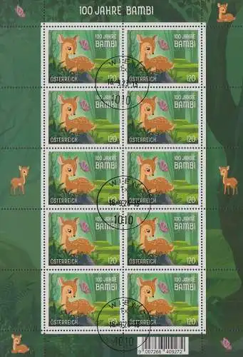 Österreich MiNr. 3746, 100 Jahre Bambi (Klbg.)