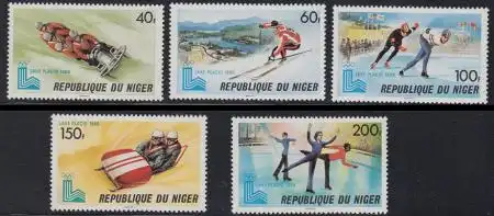Niger Mi.Nr. 685-89 Olympische Winterspiele Lake Placid (5 Werte)