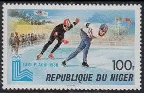 Niger Mi.Nr. 687 Olympische Winterspiele Lake Placid, Eisschnelllauf (100)