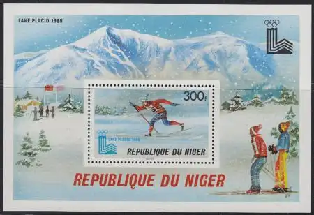 Niger Mi.Nr. Block 26 Olympische Winterspiele Lake Placid, Skilanglauf 