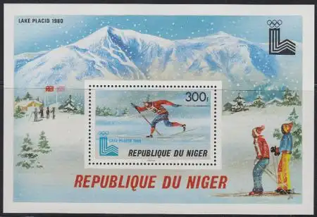 Niger Mi.Nr. Block 26 Olympische Winterspiele Lake Placid, Skilanglauf 