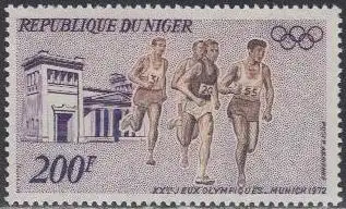 Niger Mi.Nr. 334 Olympia 1972 München, Laufen, Propyläen (200)