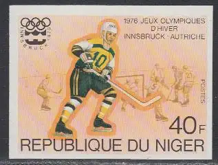 Niger Mi.Nr. 506U Olympia 1976 Innsbruck, Eishocley, ungezähnt (40)