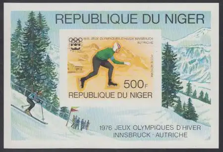 Niger Mi.Nr. Block 12U Olympia 1976 Innsbruck, ungezähnt 