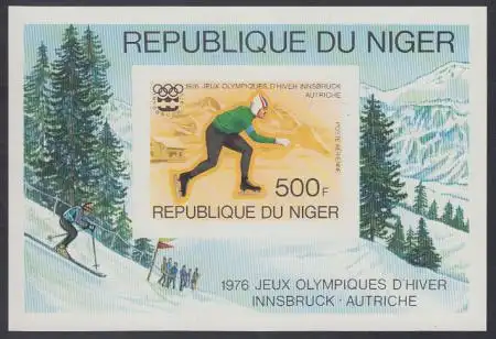 Niger Mi.Nr. Block 12U Olympia 1976 Innsbruck, ungezähnt 