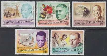 Niger Mi.Nr. 586-90 75Jahre Nobelpreisverleihung (5 Werte)