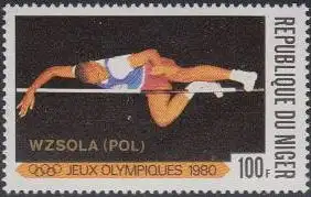 Niger Mi.Nr. 716 Olympische Sommerspiele Moskau, Medaillengew. Hochsprung (100)